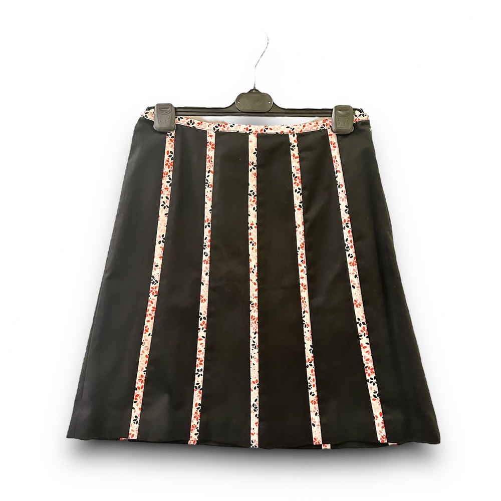 Talbots Stretch Floral Pleated Skirt Size 8 Petite A-Line Cotton Spandex